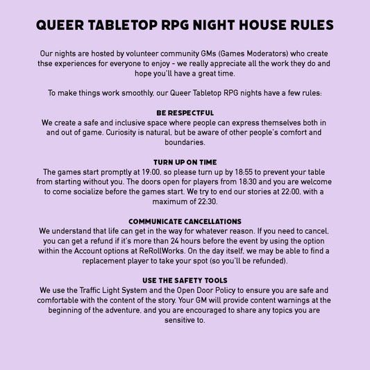 Queer Tabletop RPG Tuesday Nights