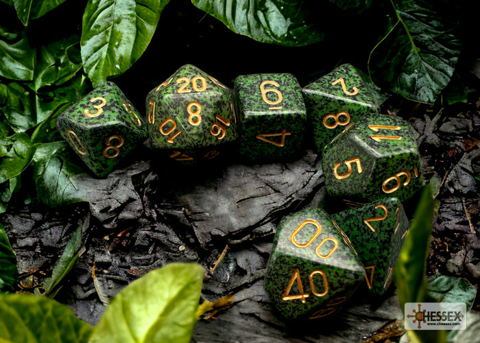 Speckled Golden Recon Polyhedral 7-Dice Set - CHX25335