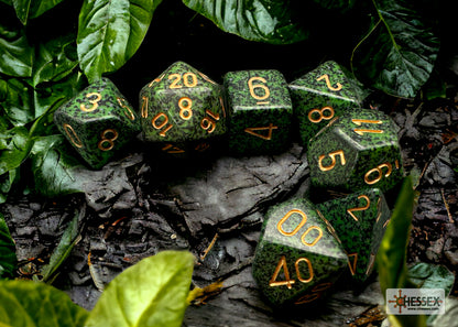 Speckled Golden Recon Polyhedral 7-Dice Set - CHX25335