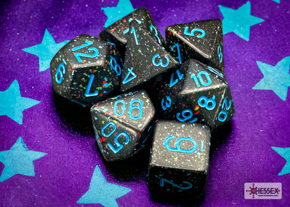 Speckled Blue Stars Polyhedral 7-Dice Set - CHX25338