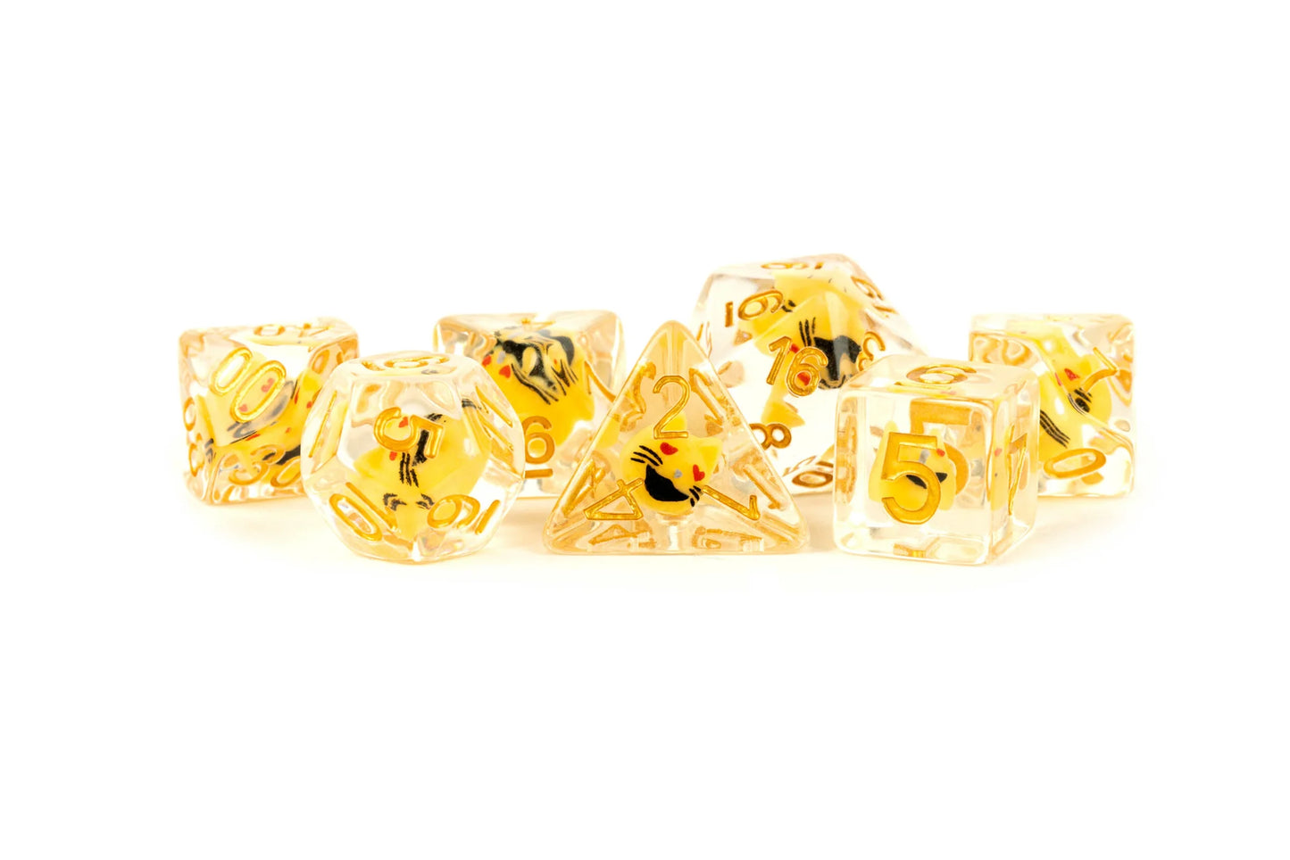 Cat Dice Set 16mm Resin Poly Dice - MET754