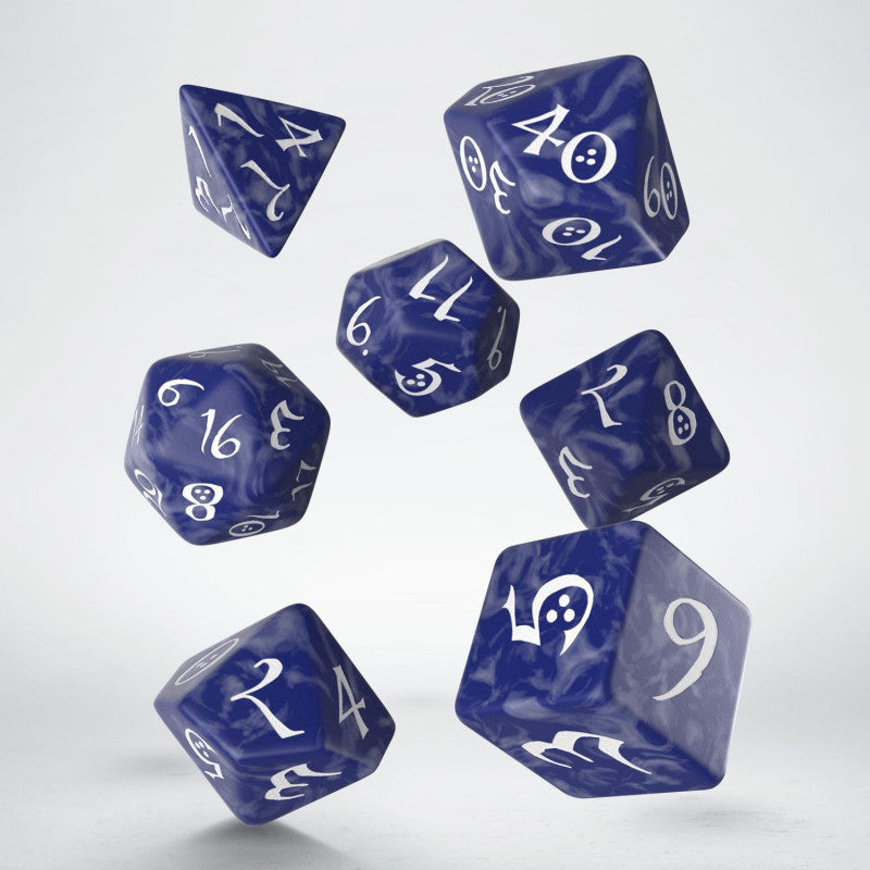 Classic RPG Cobalt & white Dice Set - SCLE12
