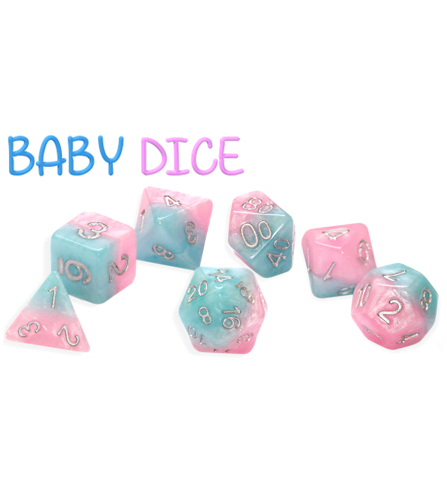 Tiny Dice Baby Dice Set Powder Pink & Baby Blue - GKGTINYH31